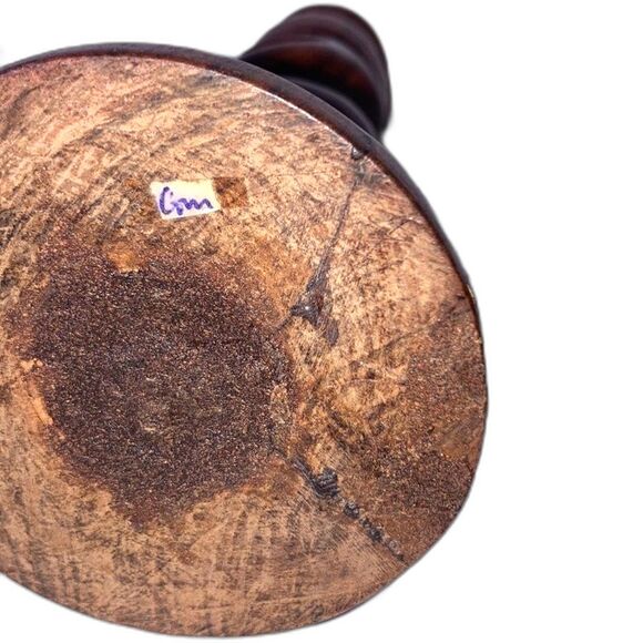 Candlesticks Wood Swirl Spiral Hand Carved 6.5 inches Tall  Set of 2 - Picture 7 of 9